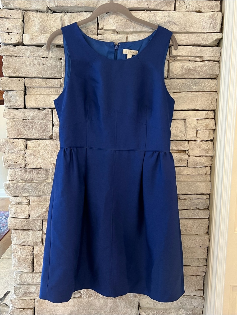 J. Crew Women's Sleeveless Royal Blue Fit-and-Flare Dress
